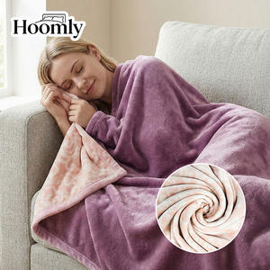 ผ้าห่มขนแกะพรีเมียม Hommly ขนาด 200x220 ซม. ป้องกันขนร่วง นุ่มสบาย ใช้ได้ทุกฤดู ผ้าพลัฌหนานุ่ม สำหรับโซฟา เตียง ห้องนั่งเล่น และใช้ในบ้าน - Product Image 2