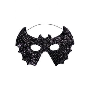 MASCARILLA DE MASCOTA NEGRA EN TELA DE LENTEJUELAS - Product Image 1