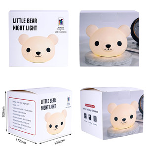 Lámpara LED de silicona con forma de oso, luz nocturna con control remoto USB, cambio de color, para dormitorio, ayuda para dormir, regalo de cumpleaños - Product Image 2