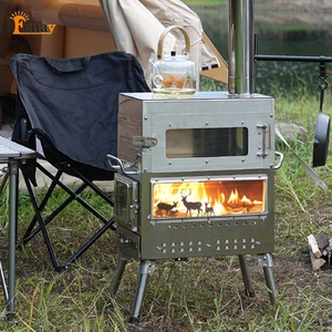 Poêle <span class=keywords><strong>à</strong></span> <span class=keywords><strong>bois</strong></span> multifonctionnel en acier inoxydable, portable et coupe-vent, pour l'<span class=keywords><strong>extérieur</strong></span> - Product Image 2