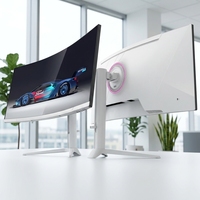 Moniteur d'ordinateur PC incurvé ultra-large 4K de 34 pouces, design tendance, blanc, écran LCD, moniteurs de jeu