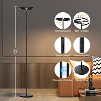 Lampe sur pied LED moderne SIBRILLE 22W avec télécommande, 3000-6000K, intensité variable, hauteur réglable, éclairage d'extérieur, garantie 5 ans, CRI80