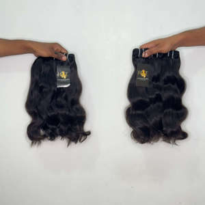 Extensiones de cabello virgen indio ondulado de templo, Proveedores de cabello virgen sin procesar de templo, Proveedores de extensiones de cabello virgen cosidas a máquina - Product Image 2