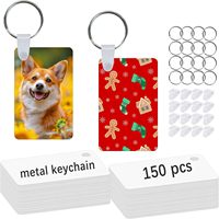 Lot de 150 porte-clés vierges en métal pour sublimation, double face, pour transfert thermique