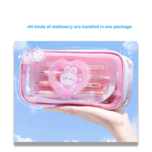 Bán Buôn Hai Lớp Bút Chì Trong Suốt Trường Hợp Dễ Thương Phim Hoạt Hình Sinh Viên Văn Phòng Phẩm Hộp Dây Kéo Đóng Cửa Xách Tay Cho Trẻ Em/Cô Gái - Product Image 5