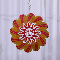 Tournesol à vent 3D en acier inoxydable de 12 pouces, finition antique, couleur personnalisable, motif floral coloré, logo personnalisé, pour jardin