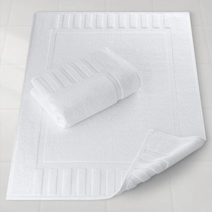Tapis <span class=keywords><strong>de</strong></span> <span class=keywords><strong>bain</strong></span> moderne en coton blanc à séchage rapide pour les pieds, ambiance estivale avec revêtement <span class=keywords><strong>antidérapant</strong></span>, technique <span class=keywords><strong>de</strong></span> coupe-poils pour la maison et l'hôtel, utilisation dans la <span class=keywords><strong>salle</strong></span> <span class=keywords><strong>de</strong></span> <span class=keywords><strong>bain</strong></span> - Product Image 2