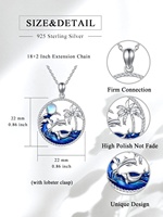 Bijoux océaniques en argent sterling 925 collier pendentif palmier océan coupe couple dauphins bijoux animaux