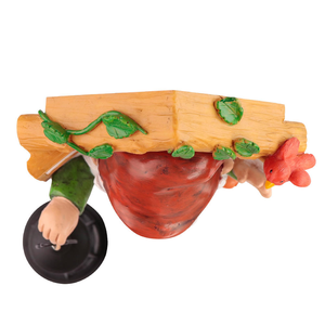 Statue en résine sur le thème des gnomes peinte à la main Décor d'art fantaisiste Lanterne <span class=keywords><strong>Oiseau</strong></span> Détail Jardin extérieur Noël Style <span class=keywords><strong>conte</strong></span> de fées - Product Image 5