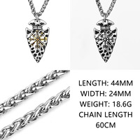 Vintage Viking Nordique Rune Croix Pendentif Collier Homme Acier Inoxydable Geometrique Symbole Retro Amulette Cadeau Bijou
