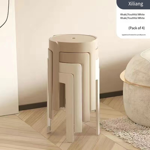 Sgabello rotondo in plastica semplice per uso domestico sgabello da salotto alla moda per adulti - Product Image 6