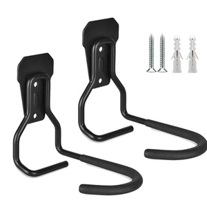 Crochets muraux pour vélos en fer noir, robustes, capacité maximale de 30 kg, rangement de garage, crochet simple - Product Image 1