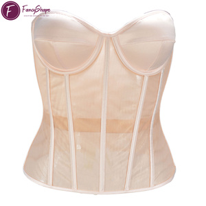 Corsetto da donna FancyShape traspirante con stecche, top corto vintage con spalline sottili e schiena scoperta, reggiseno da sposa per feste e matrimoni - Product Image 2