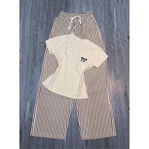 I-0755 Conjunto <span class=keywords><strong>de</strong></span> Camiseta y Pantalones <span class=keywords><strong>de</strong></span> Moda para Mujer, Conjunto Clásico Informal <span class=keywords><strong>de</strong></span> 2 Piezas, Conjunto Sencillo <span class=keywords><strong>de</strong></span> Camiseta y Pantalones para Mujer - Product Image 4