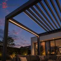 Pergola rétractable en aluminium avec système de toit motorisé, directement de l'usine, pavillon extérieur personnalisé, fourniture OEM ODM