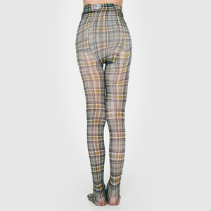 Collants en <span class=keywords><strong>nylon</strong></span> à taille haute, motif écossais <span class=keywords><strong>rouge</strong></span>, avec logo personnalisé, pour fêtes et usage quotidien - Product Image 6