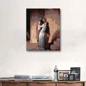 Kit de peinture par numéros Escalier romantique Rencontre DIY Peinture à l'huile par numéros Peinture européenne par numéros <span class=keywords><strong>Photo</strong></span> personnalisée - Product Image 2