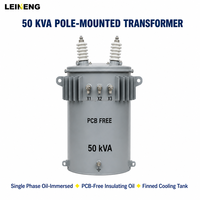 Transformateur monophasé immergé dans l'huile LEINENG, monté sur poteau, 25 50 75 100 kVA, 7960 V, 120/240 V, option CSP