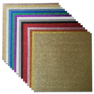 Ready To Ship 10 Sheets/Bag 250GSM Glitter Cardstock 12x12 Glitter Cardstock Wholesale For Laser Cutting Machines