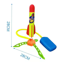 Lanceur de fusée en mousse volant en plein air d'été pour enfants pour jouet Stomp conception de pédale de pompe à Air rougeoyante pour les enfants