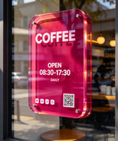 Panneau de bureau en acrylique cristal haute brillance avec logo personnalisé imprimé UV pour affichage de service au comptoir de guichet bancaire