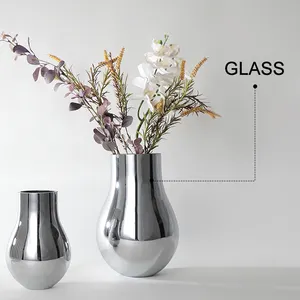 European style luxury center piece glass flower vases for centre de table wedding centerpiece decoration glass vase