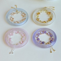 Bracelet en pierre œil de chat cristal blanc naturel avec un fini haut de gamme