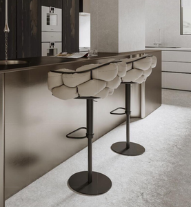 שרפרף בר מתכוונן לגובה, עשוי מתכת עמידה, עם מסגרת נירוסטה, מתאים למכוני יופי, עיצוב ציפורניים וחנויות כלות - עיצוב מודרני - Product Image 4