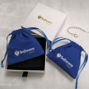 Sac en coton recyclable imprimé à l'écran avec logo personnalisé de la marque USM, écologique, doux, blanc, avec cordon de serrage, sac anti-poussière en coton - Product Image 6