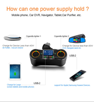 Adaptateur de chargeur de voiture répartiteur de prise 80W 3.1A 2 Ports USB Affichage LED Interrupteur de tension On Off Adaptateur allume-cigare Chargeur de voiture