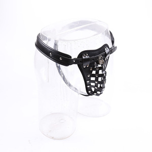 Dispositif de chasteté masculine sous-vêtements en cuir PU avec serrures pénis Bondage <span class=keywords><strong>Cage</strong></span> ceintures de chasteté masculines faites maison sous-vêtements - Product Image 3