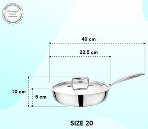 Poêle à frire triple 20 cm en acier inoxydable 304, durable et antiadhésive, idéale pour la cuisson quotidienne, le rôtissage, les sautés et une cuisine saine - Product Image 6