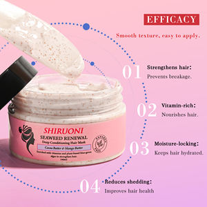 Toptan derinden nemlendirir kırılma azaltır kakao Mango tereyağı yosun yenileme saç maskesi tedavisi - Product Image 4