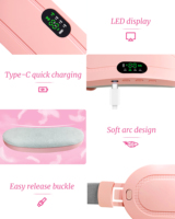 Professioneller Kabelloser Menstruations-Heizgürtel 4-Stufen Vibrationsmassage Heizkissen 1500mAh Akku Bauch- und Rückenbehandlung Smart