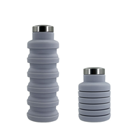 Bouteille d'eau pliable en silicone écologique 500 ml sans BPA, échantillon gratuit, couleur personnalisable