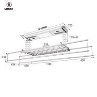 Séchoir à linge intelligent Lbest avec ventilateurs à double vitesse, système de lavage automatique électrique pour balcon intérieur