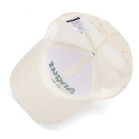 Gorra de béisbol para niños al por mayor, de algodón blanco roto con malla trasera, bordado 3D, ajustable, tipo camionero, gorra deportiva para actividades al aire libre