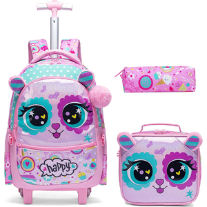 Mochila de Rodinhas Infantil Jasminestar 17" 3 em 1 com Estampa de Coruja, Lancheira e Estojo de Papelaria - Product Image 4