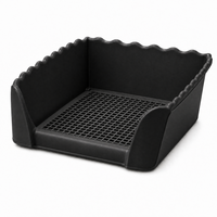 Bac d'apprentissage pour chien à bords ondulés en PP, support pour tapis absorbant pour animaux de compagnie, pour l'apprentissage des chiots en intérieur