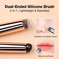 Benutzerdefiniertes Logo 2-in-1 Silikon-Lippenpinsel Lippenstift Doppelendiger Concealer Lipgloss-Applikator
