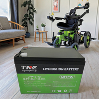Batterie LiFePo4 cylindrique TNE 12V 7Ah 12Ah, cellule 26650, plus de 2000 cycles, pack de batteries lithium-ion pour voiture jouet pour enfant, fauteuil roulant