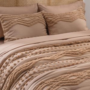 Set di biancheria da letto in stile rustico doppio bianco a tufted design boho <span class=keywords><strong>piumino</strong></span> <span class=keywords><strong>leggero</strong></span> e soffice per tutte le stagioni - Product Image 1