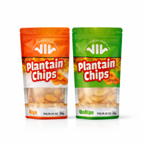 Sachets d'emballage pour chips de banane plantain 200g 500g 1kg, imprimés sur mesure, Doypack, en aluminium, refermables, avec fermeture éclair, à fond plat