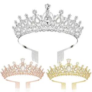 European and American crystal diamond bride wedding dinner headwear Wedding headband hair accessories Performance crown