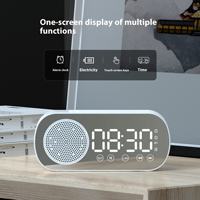 Jam Speaker Kompatibel Nirkabel Alarm Ganda Mendukung Kartu TF Radio FM Soundbar Kotak Musik HIFI Soundbar