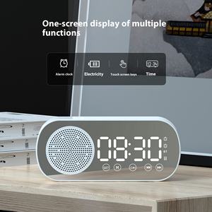 Wireless-compatible Speaker <b>Clock</b> Dual Alarm Support TF Card FM <b>Radio</b> Soundbar HIFI Music Box Soundbar - Product Image 4