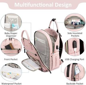 Échantillon gratuit de sacs à couches multifonctionnels pour les mères en voyage, ensemble de quatre pièces, sac à couches pour bébé, sac fourre-tout - Product Image 3
