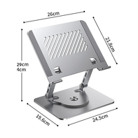 Support d'ordinateur portable de bureau portable à rotation 360°, support d'ordinateur portable réglable pour ordinateur portable