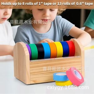 Organizador de escritorio con cortador de cinta de madera de 9,8x5,9x8,78 pulgadas para almacenamiento de manualidades - Product Image 3