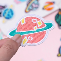 Patchs de Broderie Personnalisés pour Sweat à Capuche Décoratif Transfert de Chaleur 3d Planète Autocollant Brodé Patch Parches Bordados